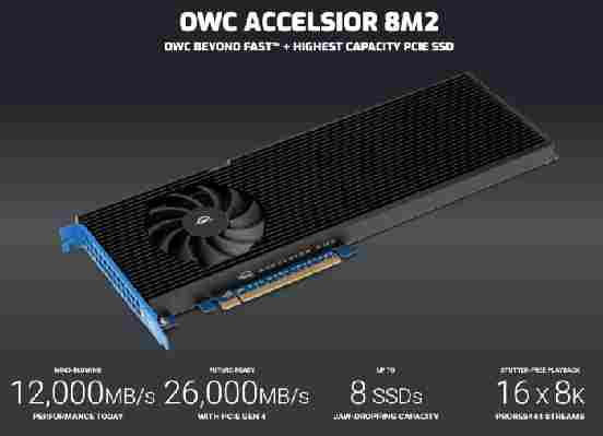 OWC Accelsior 8M2 este cel mai rapid AIC pentru SSD-uri PCIe Gen 4